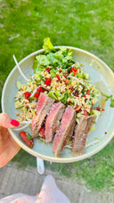 Thaise beef salad met filet pur, verse kruiden & pinda's